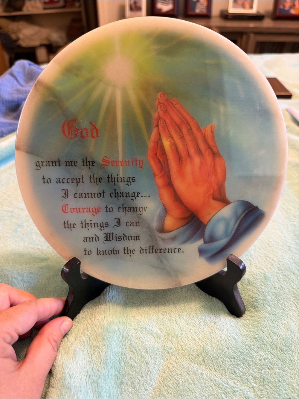 Serenity Prayer Decorative Plate in Blue